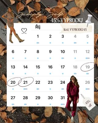 45% VÝPRODEJ startuje dnešním dnem ! 🤩 Kód; VYPRODEJ45 Ulovte si váš oblíbený #simplyself kousek ! ❤️